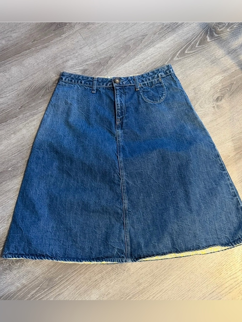 Vintage Gap 1969 Y2K Midi Length Cotton A-Line Denim Jean Skirt Sz 8 - Picture 14 of 14